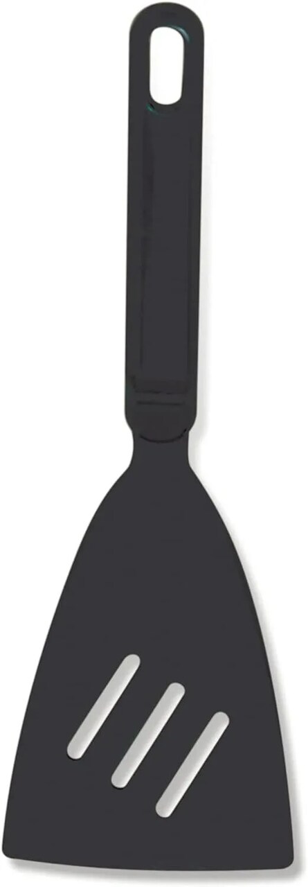Norpro Heat Resistant Nylon Stir-Fry Spatula with Non-Skid Handle, Black